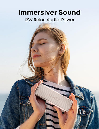 soundcore Anker 2 Bluetooth-Lautsprecher, 12 W Stereo, IPX7, 24 h Akku