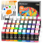 Shuttle Art Acrylfarben Set, 36 Farben à 60 ml mit Pinseln und Palette