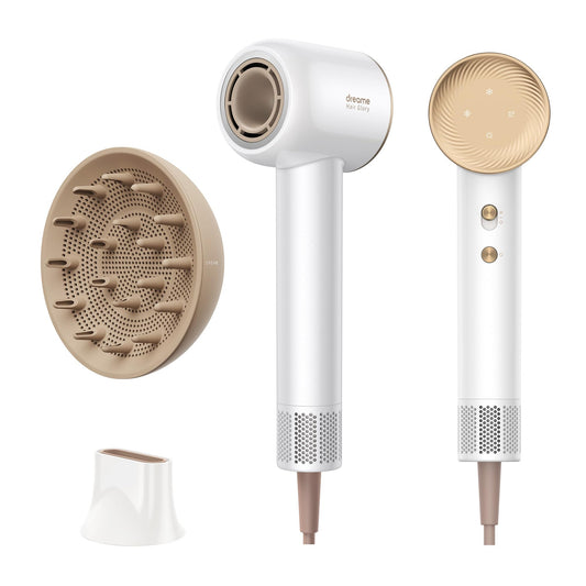 DREAME Hair Glory Combo Haartrockner Weiss – Schnelltrocknend. Weißer Haartrockner zum schnellen Trocknen der Haare.