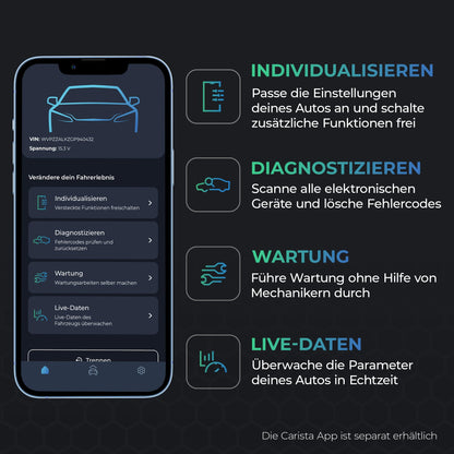 Carista EVO Bluetooth OBD2 Diagnose Adapter für Fahrzeuge