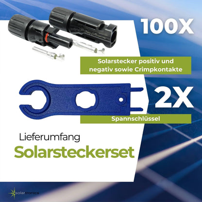 solartronics Solarstecker 100 Paar, MC4 kompatibel, IP67, 4–6 mm²