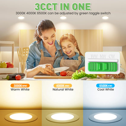 ALUSSO LED Einbaustrahler Dimmbar Flach 3CCT IP44 - 12er Set