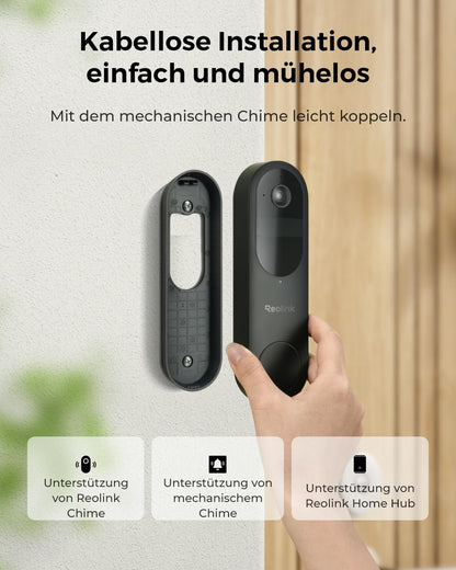 Reolink Video Doorbell Battery, kabellose 2K Videotürklingel