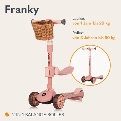 LIONELO Franky 2-in-1 Kinder Balance-Roller Laufrad - Höhenverstellbar
