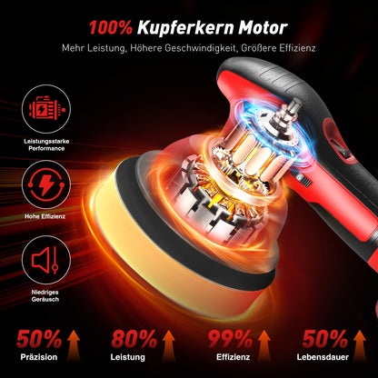 Avhrit Akku Exzenter-Poliermaschine 6 Zoll, 2x 4000 mAh, 6000 U/min