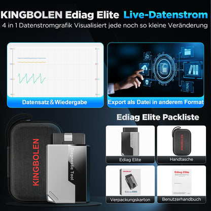 KINGBOLEN EDIAG Elite OBD2 Diagnosegerät Bluetooth FCA Can FD
