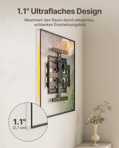 monTEK Ultra Slim TV Wandhalterung 37-75 Zoll, Vollbeweglich