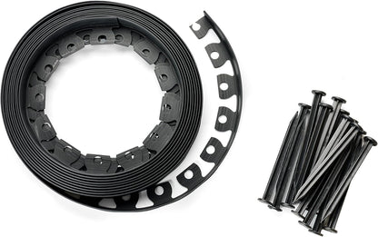 WDB Flexible Rasenkante Kunststoff 30m 5cm mit Nägeln - Schwarz