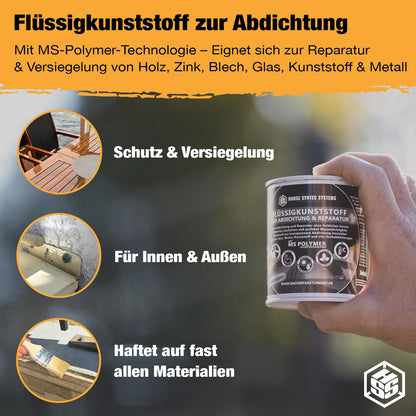 HSS Flüssigkunststoff Abdichtung Reparatur – Transparent 800g
