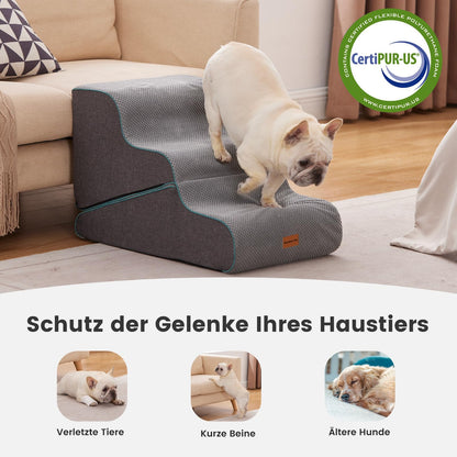 Gardner Pet Hundetreppe 3 Stufen, Schaumstoff mit wasserdichtem Bezug