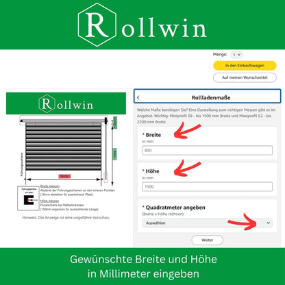 Rollwin PVC-Rolladenpanzer nach Mass mit Hohlkammerlamellen