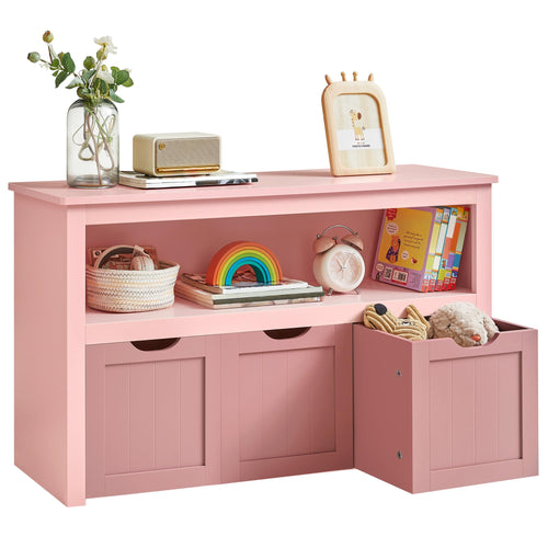 VASAGLE LHS380R02 Kinderregal Spielzeugaufbewahrung - Pastellrosa