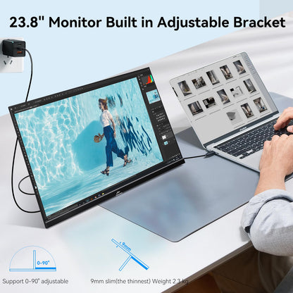 Kenowa 23.8 Zoll USB-C Tragbarer Gaming Monitor 100Hz FHD