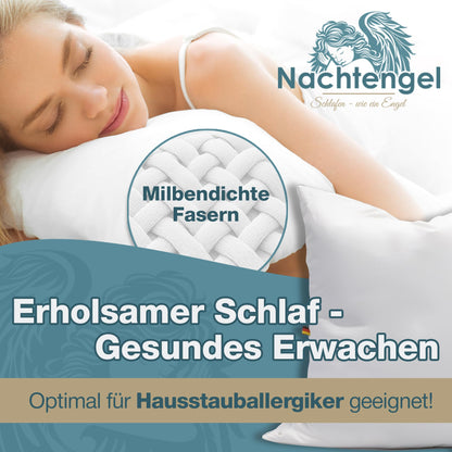 Nachtengel 3-Kammer Daunenkissen Kopfkissen - 80x80