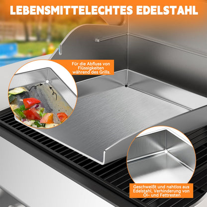 Camxon Universelle Edelstahl Plancha Grillplatte – 40.5x31cm