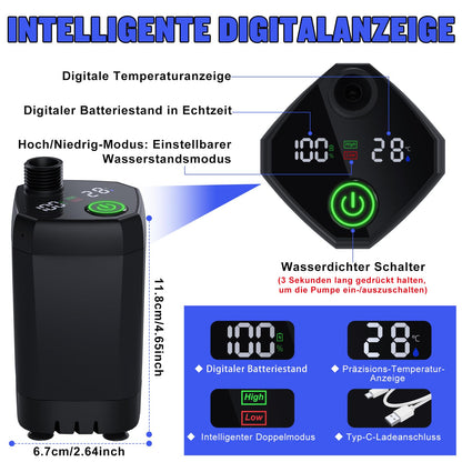 Spopal Campingdusche mit Pumpe, 6000 mAh Akku, Temperaturanzeige