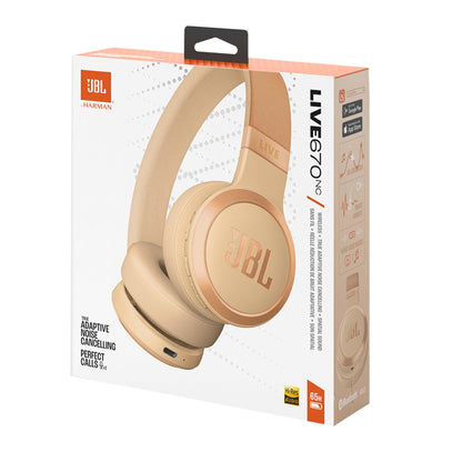 JBL Live 670 NC On-Ear Kopfhörer Noise Cancelling – Sandstein