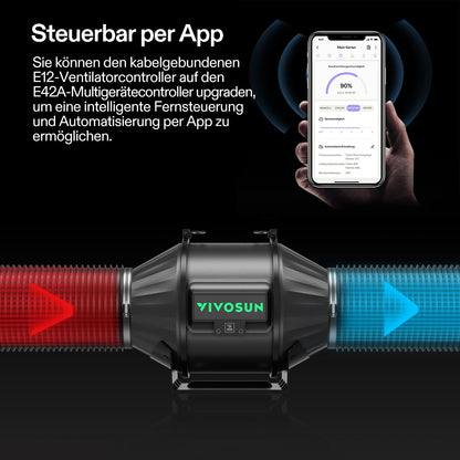 VIVOSUN AeroZesh T4 Abluftset 100mm - EC-Regler Kohlefilter