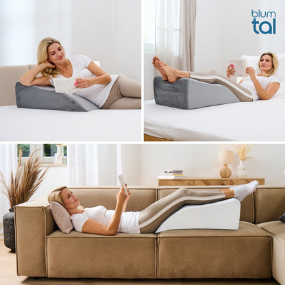 Blumtal Ergonomisches Venenkissen, höhenverstellbares Beinkissen, Grau