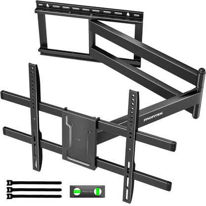 monTEK Langarm 1067mm TV Wandhalterung – 43-80 Zoll. Schwarze, ausziehbare Halterung zur Montage von 43-80" TVs mit Schwenk-/Neigefunktion.