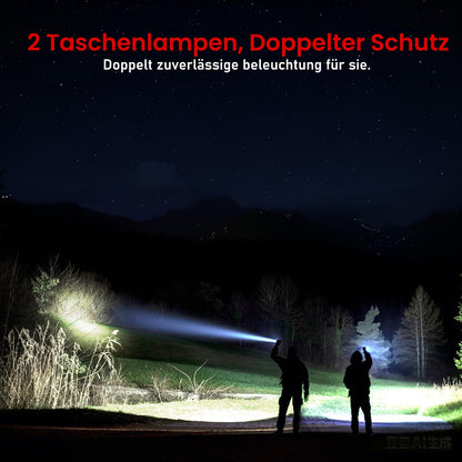 Shadowhawk S1969 LED-Taschenlampe, aufladbar, 500000 Lumen, 2er-Set