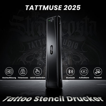 TATTMUSE A887 Tattoo Drucker Bluetooth mit 10 Blatt Transferpapier