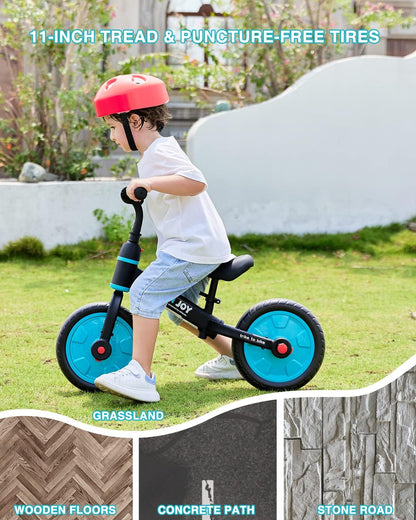 UBRAVOO Fit 'n Joy 4-in-1 Laufrad mit Pedalen und Stützrädern, Blau