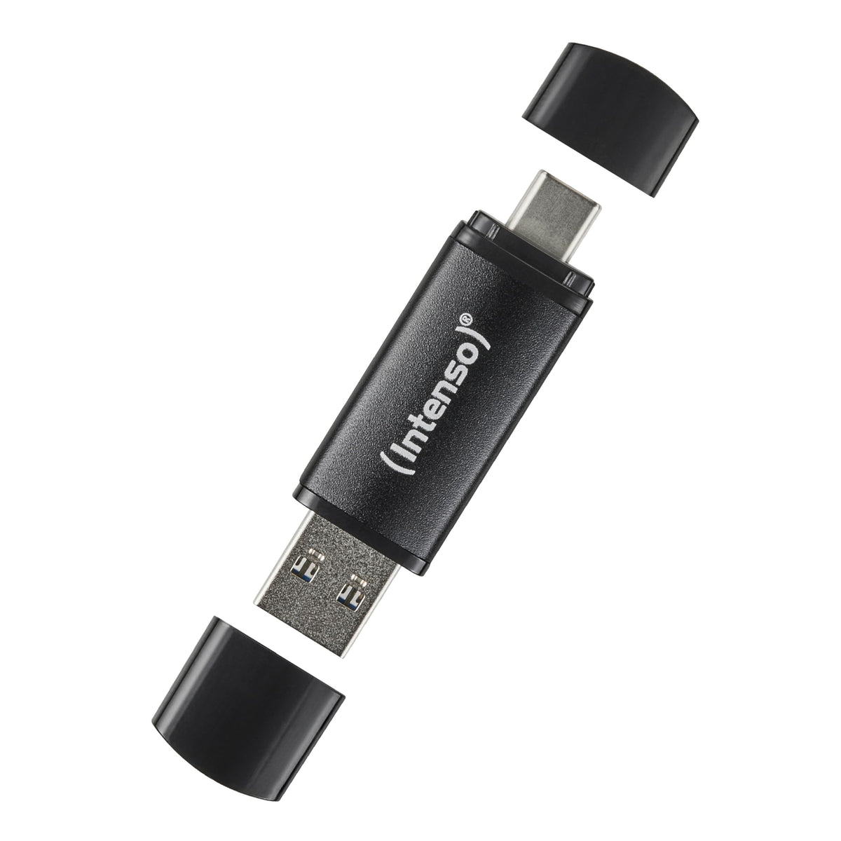 Intenso Flex Line USB-Stick 256 GB, USB-C & USB-A, Schwarz – Dual-Stick mit Aluminiumgehäuse