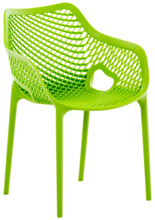 CLP Air XL Stapelbarer Gartenstuhl für Terrasse & Balkon - Grün. Grüner, stapelbarer Gartenstuhl.