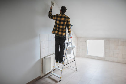 DRABEST PRO Serie Alu Stehleiter – 6 Stufen, klappbar