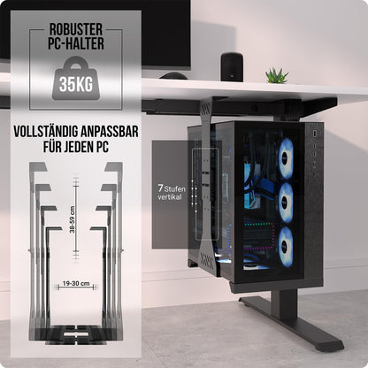 Ultimate Setup PC Halterung, unter Schreibtisch, bis 35 kg, schwarz