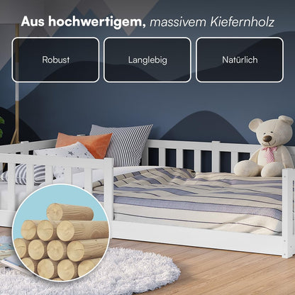 Bellabino Vere Montessori Bodenbett 120x200 cm – Weiss