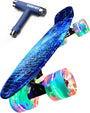 Deleven Skateboard LED Rollen 56 cm für Kinder & Erwachsene