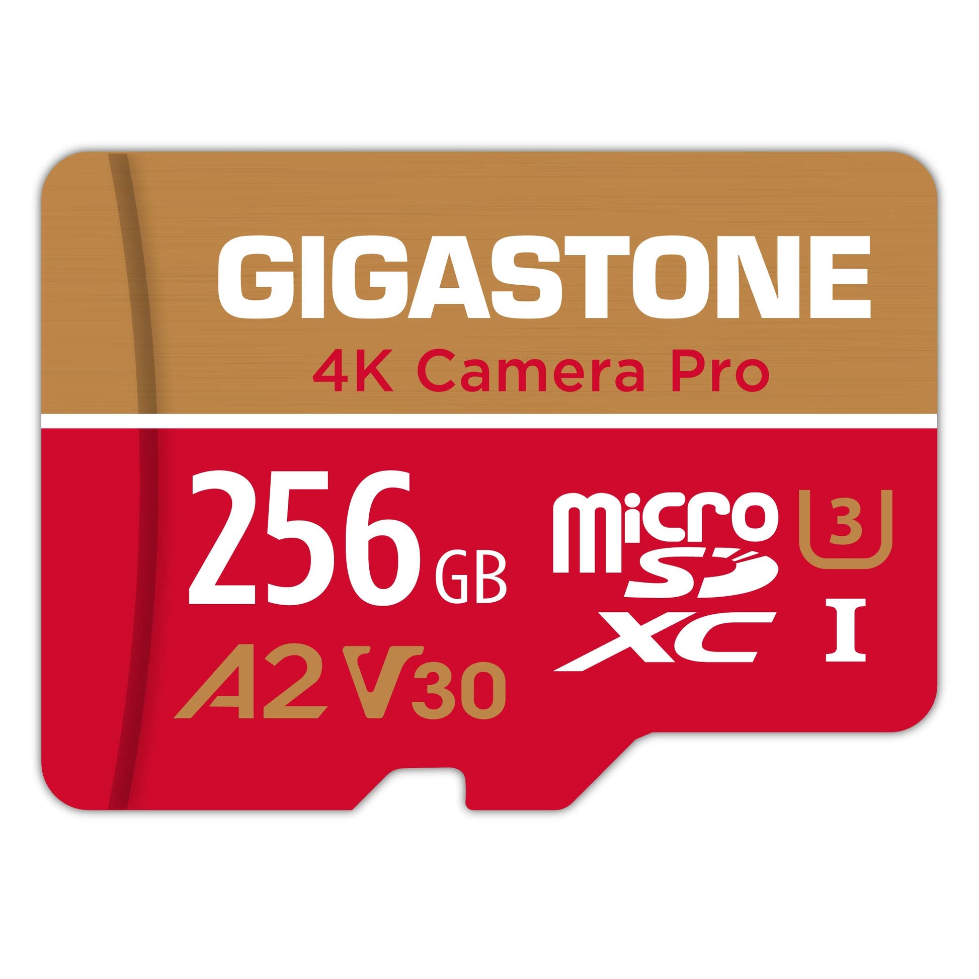 GIGASTONE MicroSDXC Speicherkarte 256GB, UHS-I U3 V30 mit SD-Adapter