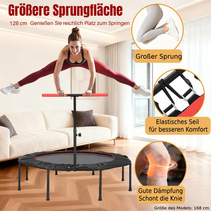LIFERUN Mini Trampolin Erwachsene Ø128cm Fitness - Rot