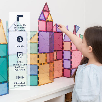 CONNETIX Pastell Kreativpaket Magnetische Fliesen - 120 Stück