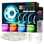 PAUTIX COB LED Streifen RGB 10m, dimmbar, 24V, WLAN, selbstklebend, flexibles Lichtband mit 5760 LEDs