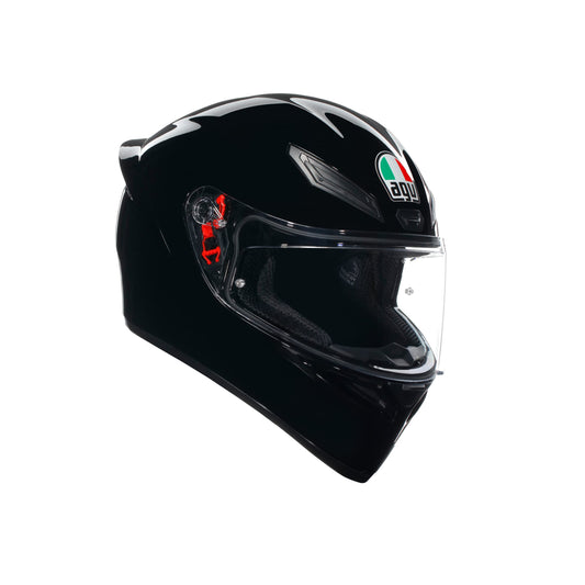 AGV K1 S E2206 Herren Vollvisier Motorradhelm - Schwarz. Schwarzer Vollvisierhelm schützt den Kopf beim Motorradfahren.