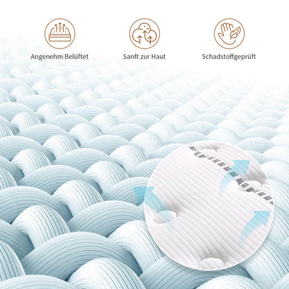 Queblox 7-Zonen Orthopädische Taschenfederkern Matratze 90x200cm H3
