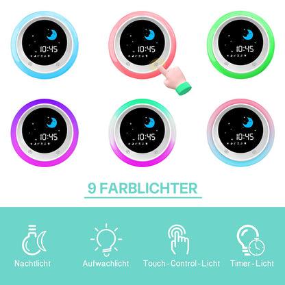 FiveHome Kinderwecker Schlaftrainer mit Nachtlicht und Soundmaschine
