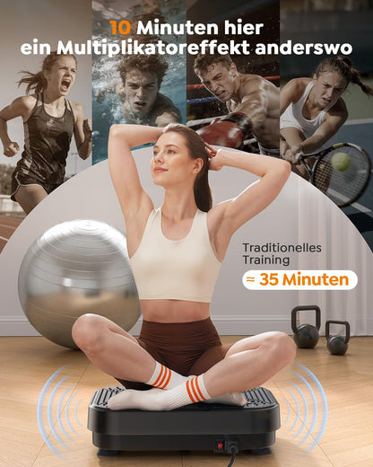 Burever Vibrationsplatte 150W, 99 Intensitätsstufen, Fernbedienung