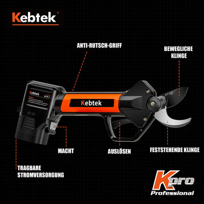 Kebtek Professionelle Akku Gartenschere 16.8V 30mm