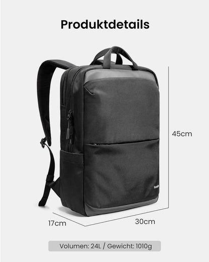 tomtoc 24L Business Laptop Rucksack für 15,6-16 Zoll - Schwarz