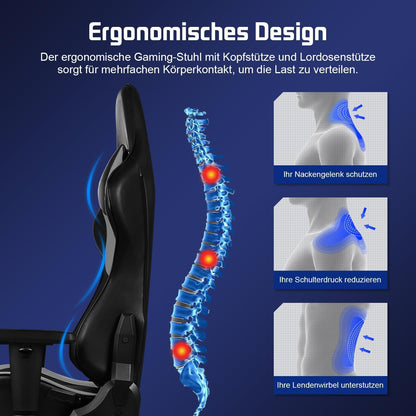 Homimaster Gaming & Bürostuhl Ergonomisch - Verstellbar