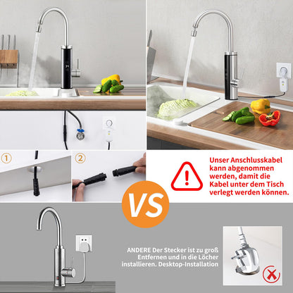 HOMELODY Elektrischer Durchlauferhitzer Küchenarmatur – 230V Edelstahl