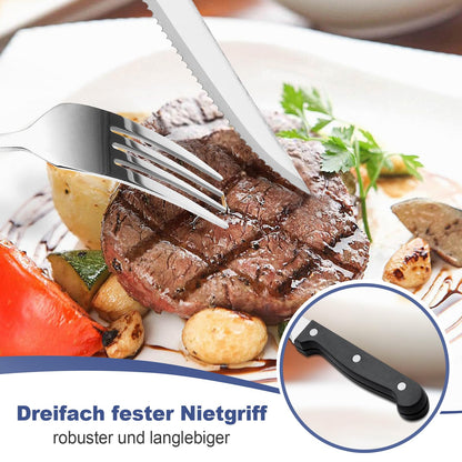 Bastwe Besteckset 72-teilig Edelstahl mit Steakmesser für 12 Personen