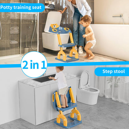 KYYOKE Toilettensitz Kinder mit Treppe, 2-in-1 Toilettentrainer