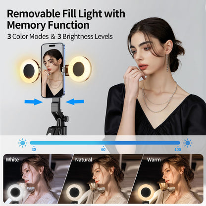 yAyusi Vlogging-Kit C19, Handy-Stativ mit Licht und Mikrofon
