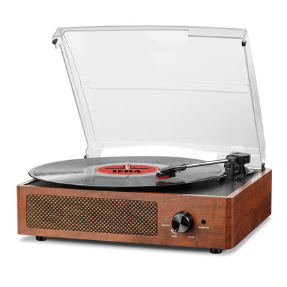 Mersoco Plattenspieler mit Bluetooth und eingebauten Lautsprechern im Vintage-Design