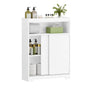 Hzuaneri Badezimmerschrank mit Schiebetür und Toilettenpapierhalter, weiss, schmale Bauform